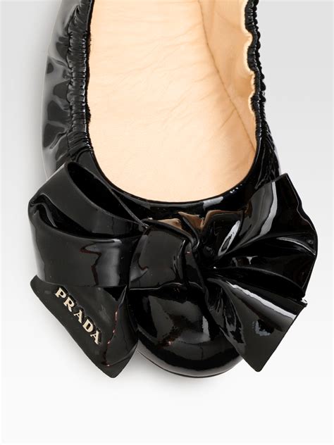 prada bow ballet flats|Prada padded ballet flats.